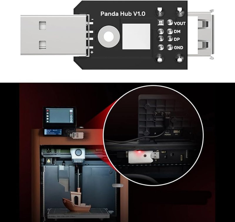 Bambu Lab P1S P1P 3D Printer Double USB Port Protector Adapter Original Port Security - Image 3